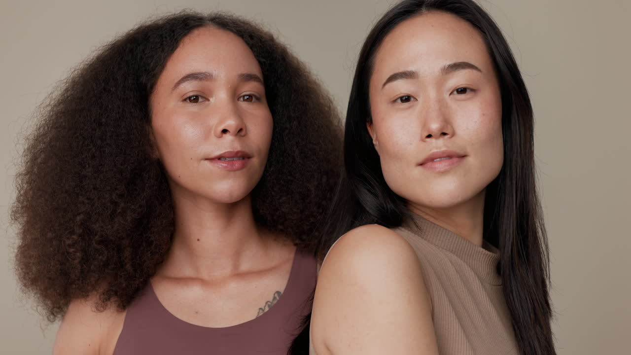 Face, hair care and women with beauty