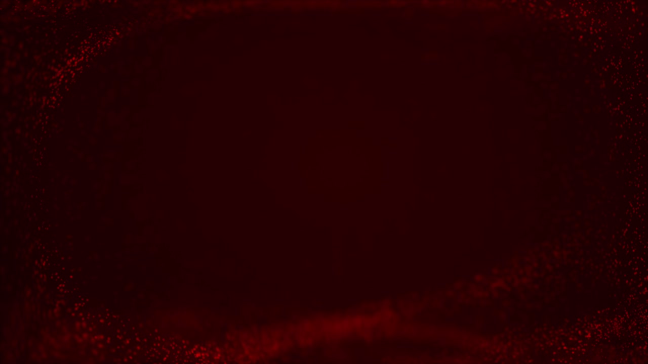 Abstract red particle circle frame on black background. Glowing digital particles form an evolving circular border, ideal for overlays, intros, or futuristic concepts. Seamless loop