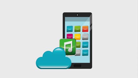 almacenamiento en la nube de teléfonos inteligentes intercambio de datos de música video chat