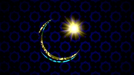 the symbol of islam, the moon and the star. ramadan celebration. 3d illustration