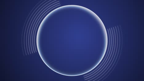 4k video of abstract neon circles on blue background.