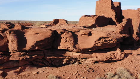 closeup with wukoki pueblo ruins