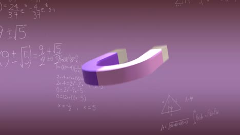 animación de imán de herradura sobre el procesamiento de datos matemáticos