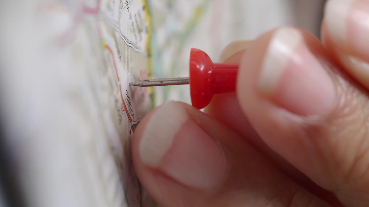 Map with pushpin