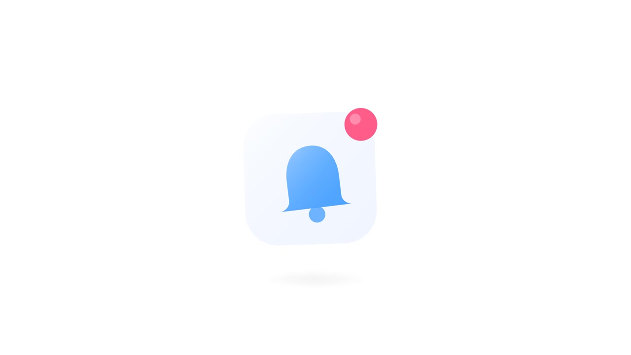 Animated Notification Bell Icon with Red Alert Dot
