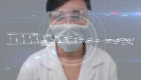 animation of scientist using a tech interface