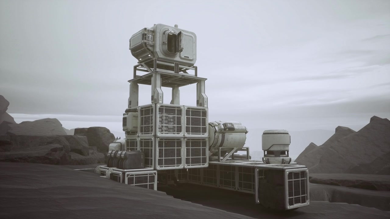 Science outpost above laboratory perched atop rocky plateau with sensors