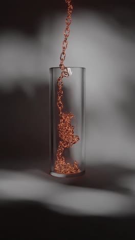 glowing dna in a glass cylinder