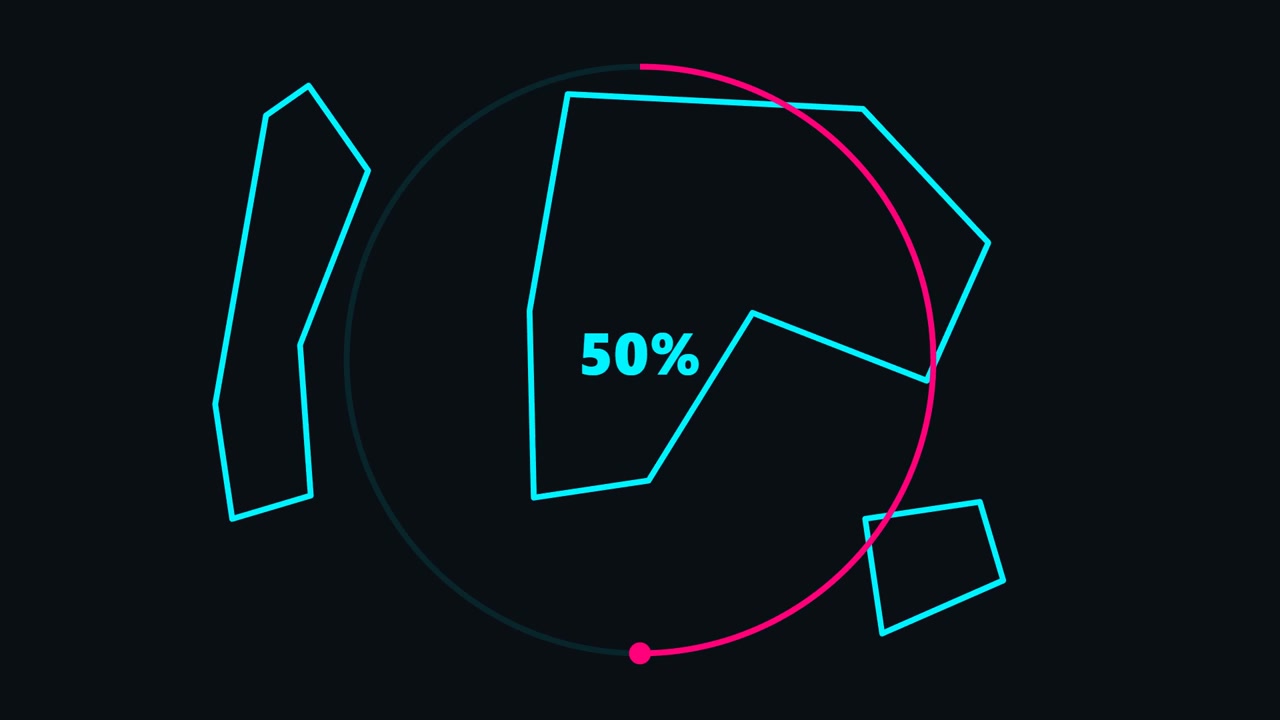 Barra di caricamento digitale con forme geometriche astratte