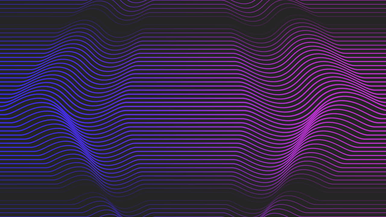Purple and blue neon geometric waves pattern in 80s style