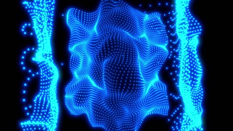 Abstract creative wavy dots. Intelligence, binary futuristic concept. Waving wireframe.