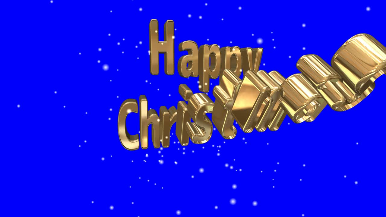 [블루백] 골든 해피 크리스마스 공중에서 부드럽게 춤추는 캐릭터