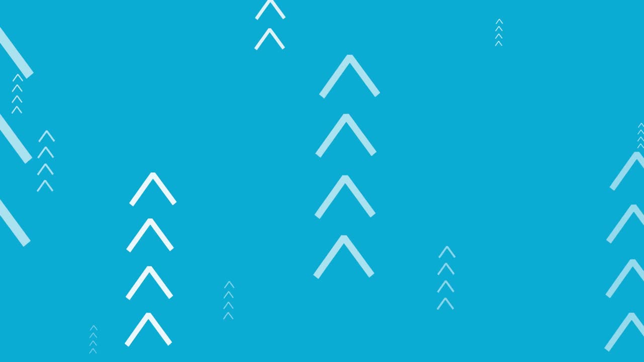 Animation of online white arrows moving on blue background