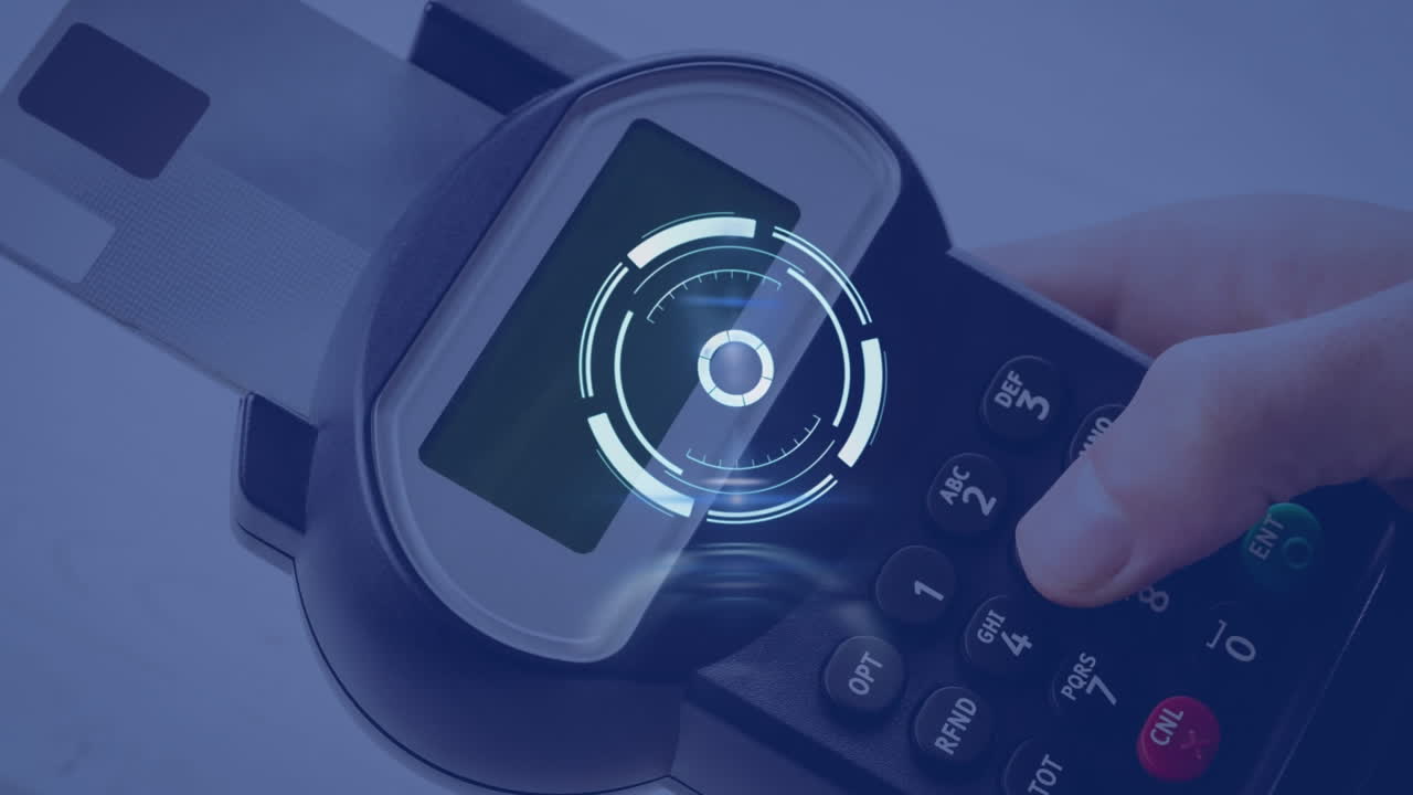 animación del escaneo de alcance sobre el terminal de pago