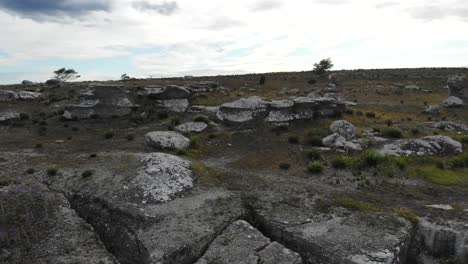 Drone-flying-over-Rauks-at-Asunden-Nature-Reserve,-Sweden