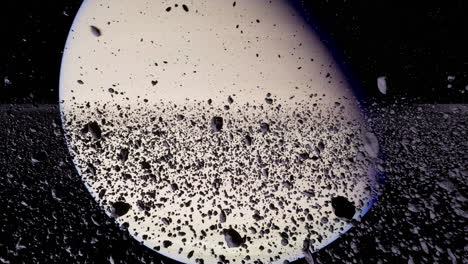 majestuosa vista de saturno rodeado de partículas de hielo y roca en el espacio