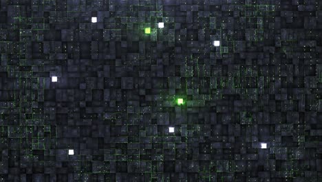 digital background with neon circuit and cube