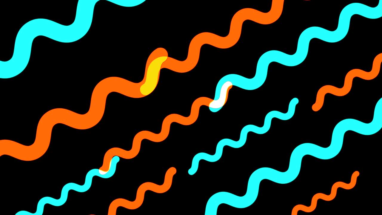 Blue and orange seamless loop  wiggle form background