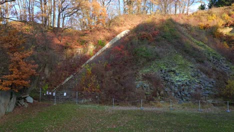 Mauthausen,-Upper-Austria---The-Stairs-of-Death-in-Mauthausen-Concentration-Camp---Drone-Flying-Forward