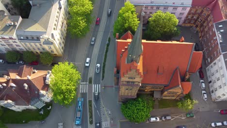 Aerial-view-of-the-streets-of-Ostrava,-Czech-Republic