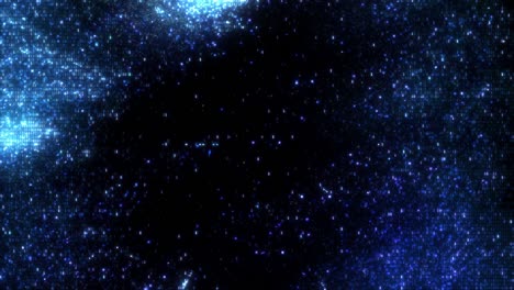 infinite loop of abstract binary blue illuminated glowing code in virtual space