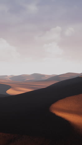 stunning sunset over desert sand dunes