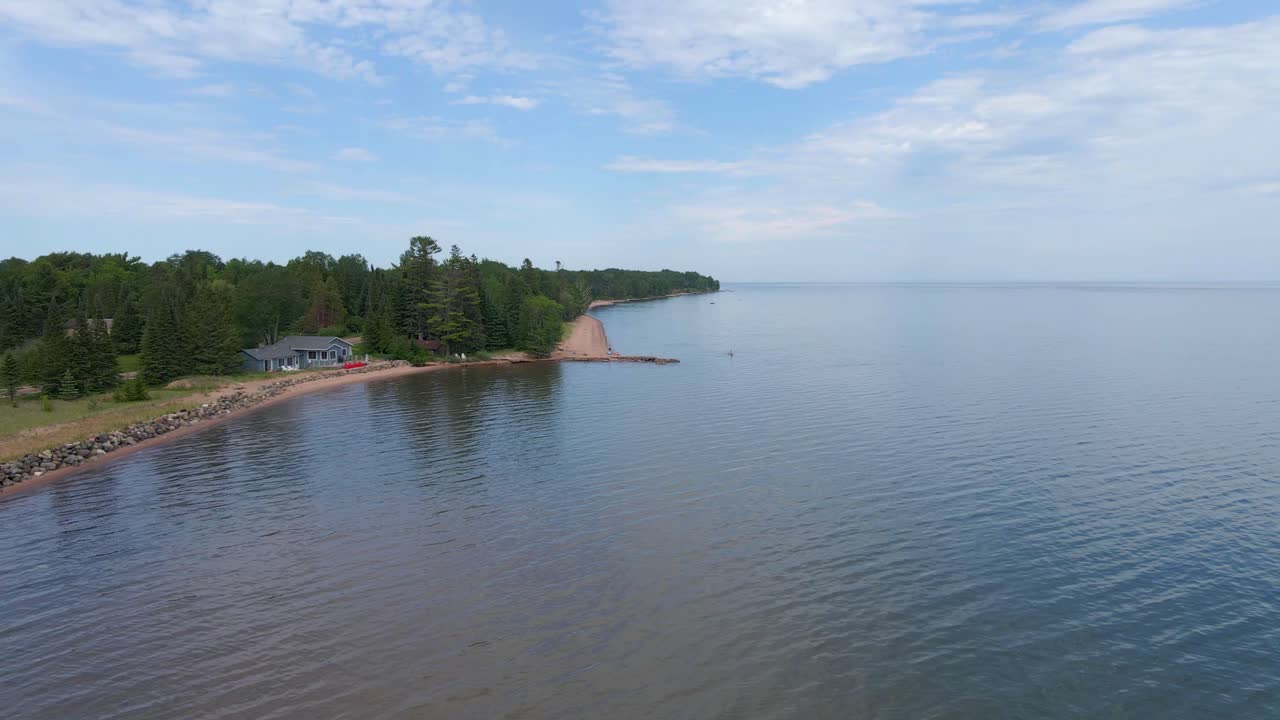 매들린 섬 위스콘신, 레이크 슈페리어, 놀라운 호숫가의 조감도