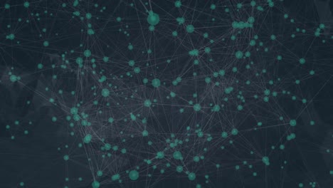 animation of network of connections on dark green background