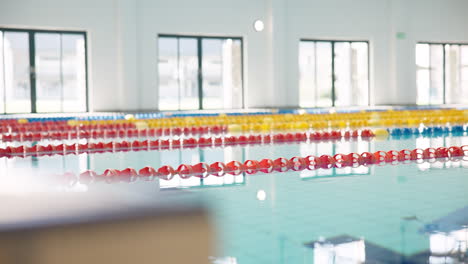 indoor swimming pool with lane dividers