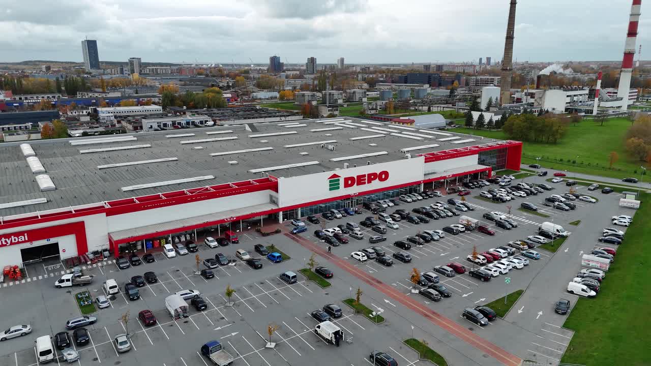 Aerial View of DEPO Hardware Store and Surrounding Area