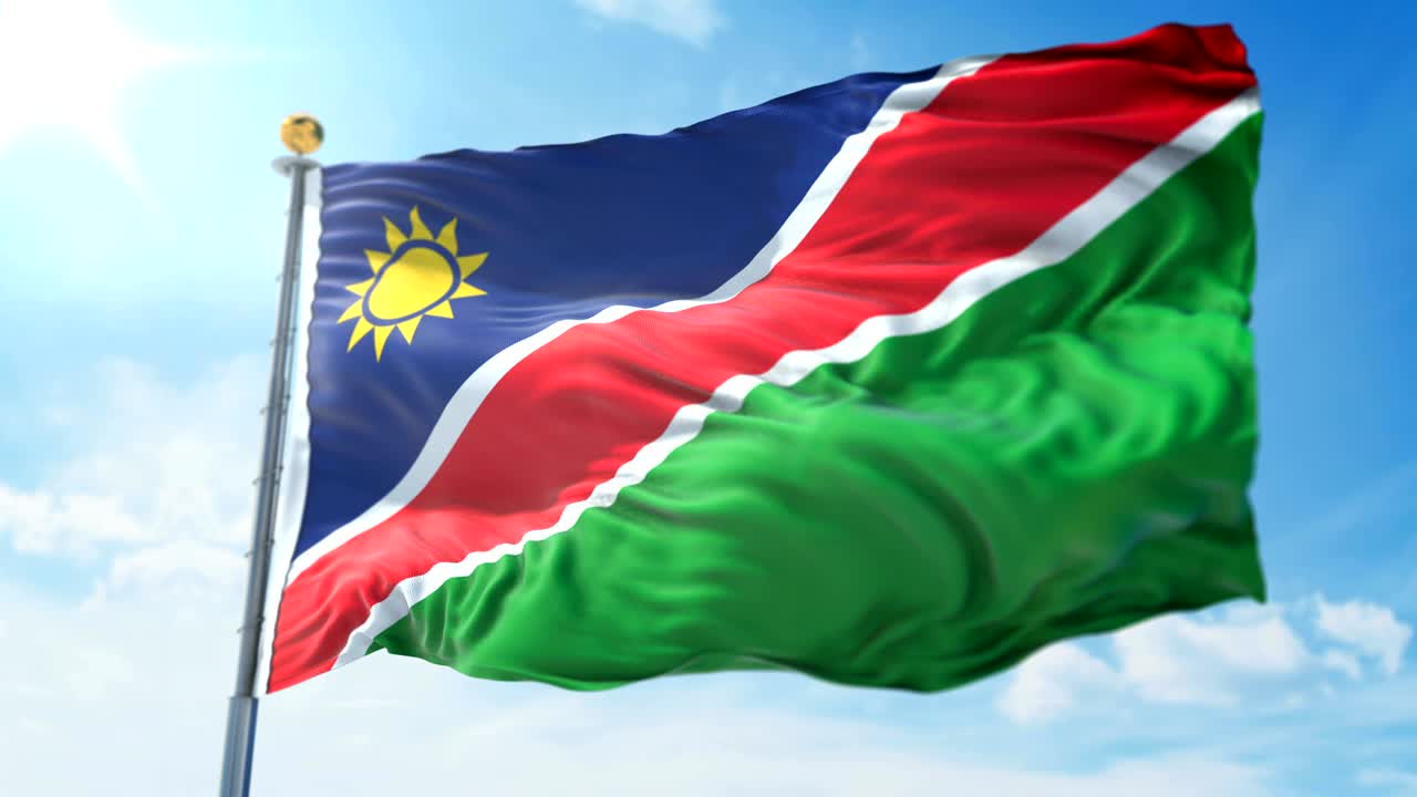 나미비아 발의 3d 렌더링 영상: 아름다운 섬유 천 줄이 흔들리고 있습니다.