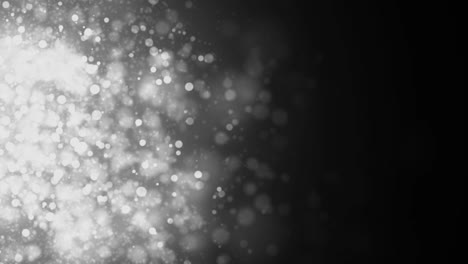 pequeñas partículas de brillo blanco movimiento horizontal, video 4k