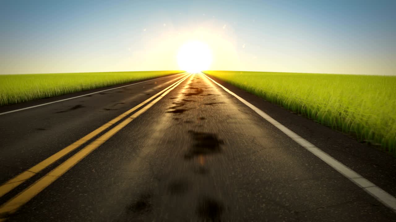 저녁 또는 아침 도로 루프