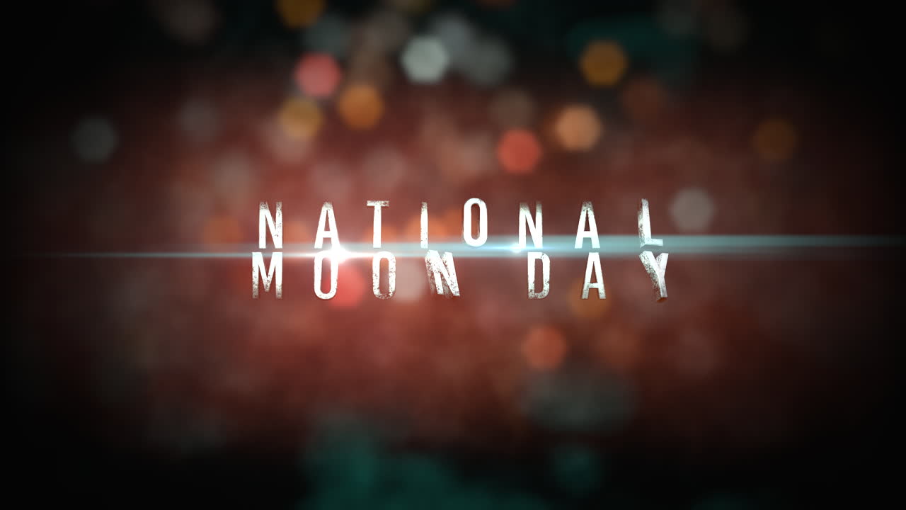 우주에서 둥근 보케와 반짝임이 있는 국가 달의 날