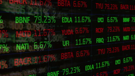 анимация фондовой биржи и обработка финансовых данных