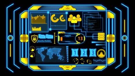 screen with orange and blue data analysis details without grid background