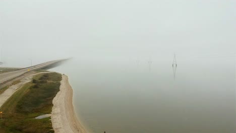 heavy fog on the bay of lavaca