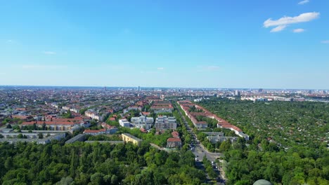 majestic aerial top view flight public swimming pool insulaner, city berlin germany summer day 2023