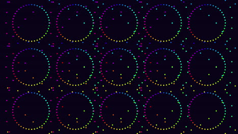 Circles-in-varying-sizes-and-dots-on-black-background