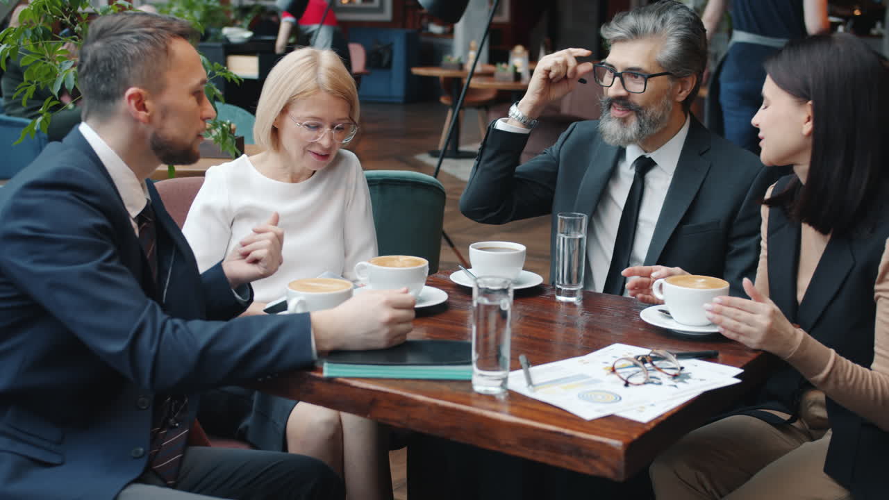 Business Meeting in Cafe