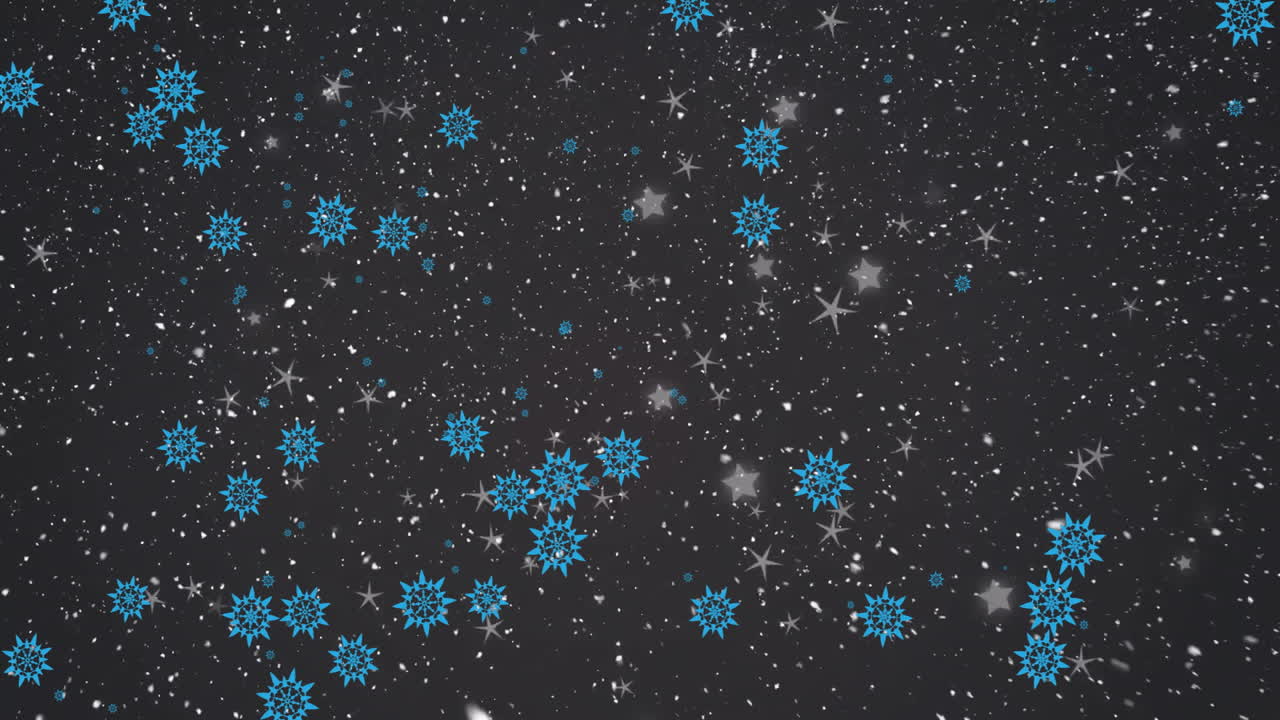 검은색 배경에 내리는 눈의 애니메이션