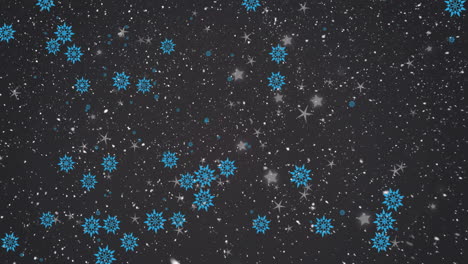 animación de nieve cayendo sobre un fondo negro