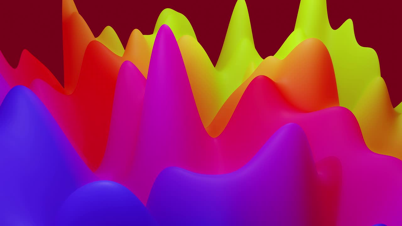 fluido abstracto azul rojo amarillo gradientes, superficie de brillo interior como el paisaje. animación de bucle sin costuras 4k. hermosos gradientes de color como fondo ondulado líquido abstracto. 31