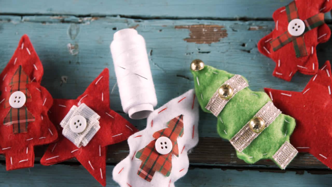 가위와 실로 크리스마스 장식 4k