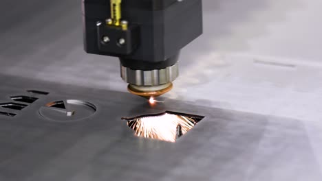 cnc laser cutting of metal, modern industrial technology.