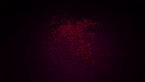 cerca de una pila de arroz rojo en un fondo oscuro