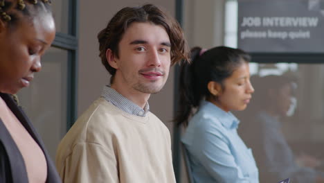 Portrait of Young Man Waiting for Job Interview