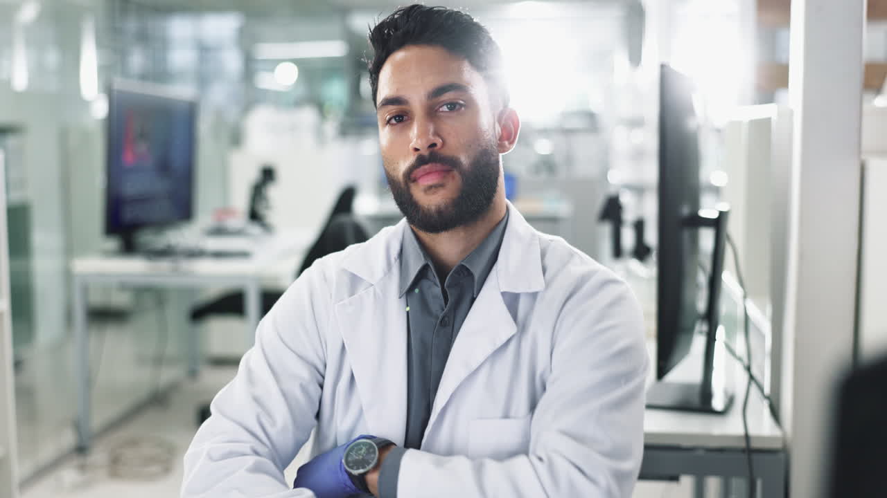 retrato de un científico en un laboratorio