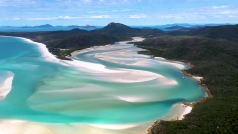 dron cinemático rotatorio de la playa de whitehaven, whitsunday island, australia