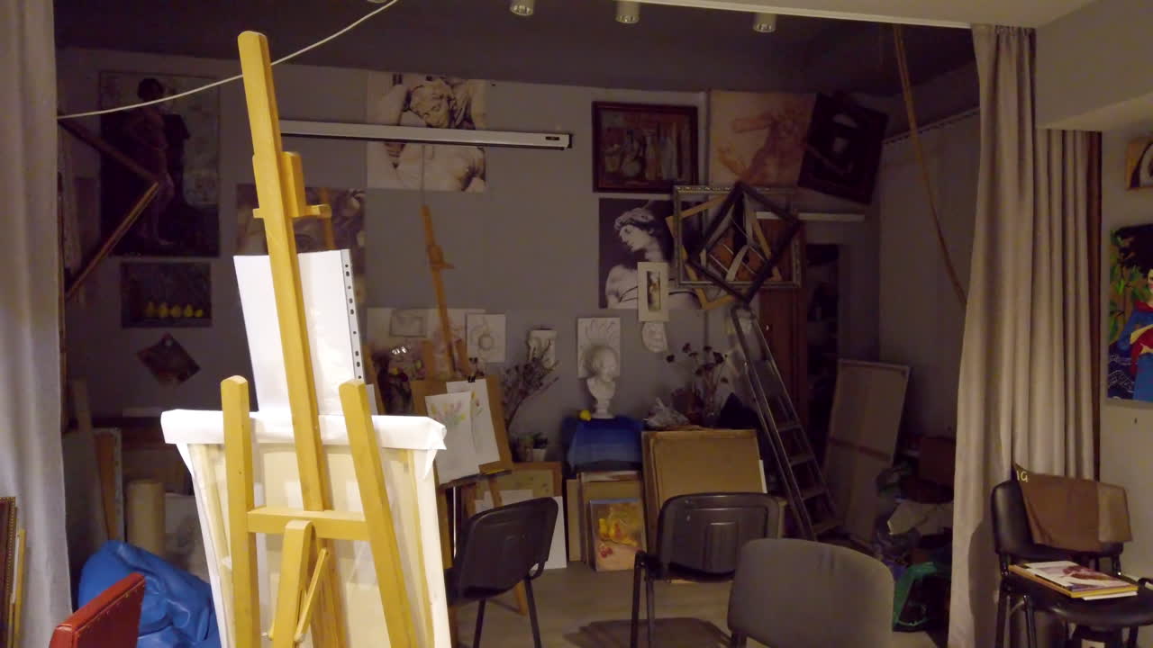 Canvases at an art gallery workshop